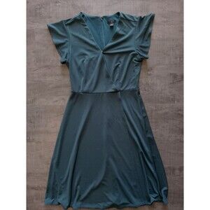 Ann Taylor Petite Size 0 Dark Teal Wrap A-Line Dress